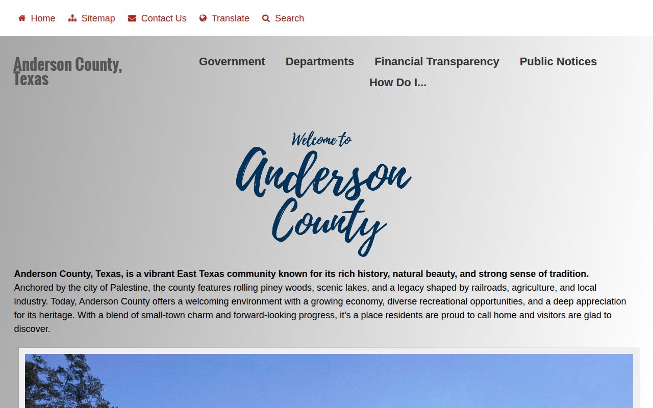 Anderson County Sheriff warrant and records page